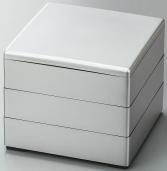 重箱 3段 銀塗7.0寸彩重3段セット(外寸21.0cm角 高さ16.5cm) 福井クラフト