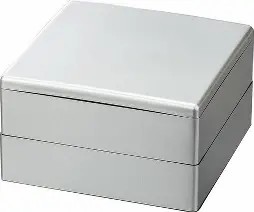 10セット　重箱 2段  6.5寸彩重2段(外寸19.6cm角 高さ11.7cm)銀 福井クラフト