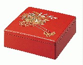 10セット　重箱 1段6.5寸彩重1段(外寸19.6cm角 高さ6.5cm)朱花車 福井クラフト