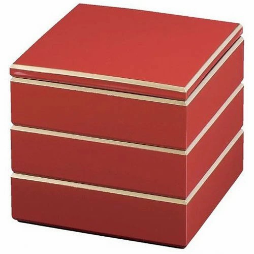 10セット 重箱 3段 |朱渕金 樹脂製  | 6.5寸ダイヤ重3段  (6.5寸重用仕切対応)福井クラフト