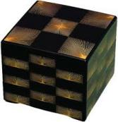 重箱 3段  6.5寸彩重3段セット(外寸19.6cm角 高さ17.6cm)黒松葉市松 福井クラフト