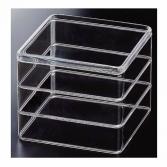 重箱 3段 透明 6.5寸PSクリスタル重 透明(外寸19.6cm角 高さ17.5cm) 福井クラフト