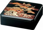 10セット　重箱 1段  6.5寸重3段  黒松竹梅(外寸19.6cm角 高さ7.5cm)福井クラフト