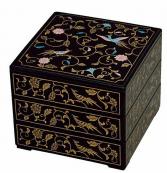 10セット　重箱 3段 |  樹脂製 漆 漆塗り  | 6.5寸角重 黒鳳凰3段 (6.5寸重用仕切対応)福井クラフト