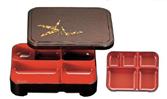 【ABS樹脂】8寸　長手胴張弁当<固定仕切>パール笹梅　商品番号:2-701-5【代引き不可】