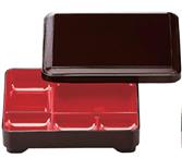 【ABS樹脂】6.5寸　安べい弁当<固定仕切>新溜内朱天黒　商品番号:2-703-2【代引き不可】