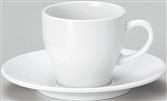 【白磁】コーヒー碗皿セット　アルミナ磁器　磁器　食器　6-18-24　碗φ79*H69　皿φ157*H20(mm)【代引き不可】