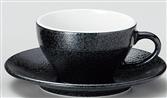 アルミナ磁器　兼用碗皿　黒御影　セット　磁器　食器　6-20-24　碗φ95*H59　皿φ157*H20(mm)【代引き不可】
