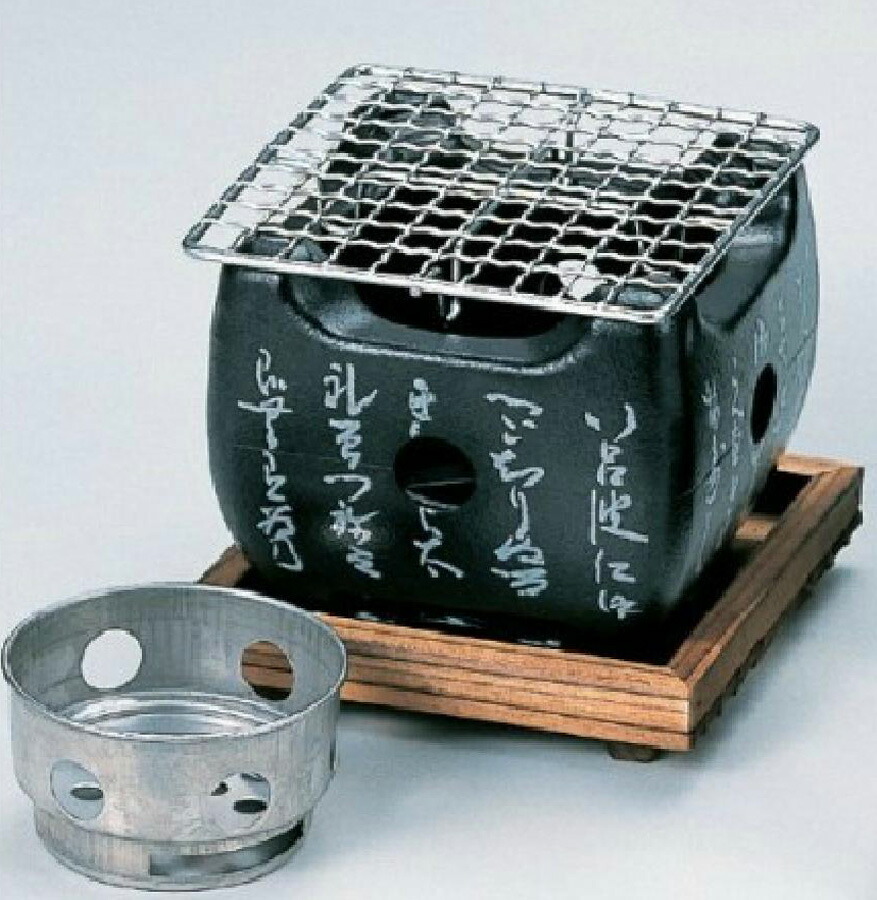 【卓上コンロ】いろはコンロ(小)黒　本体アルミニューム製　調理器具　2-1433-9　120×120×H100mm　居酒屋【代引き不可】