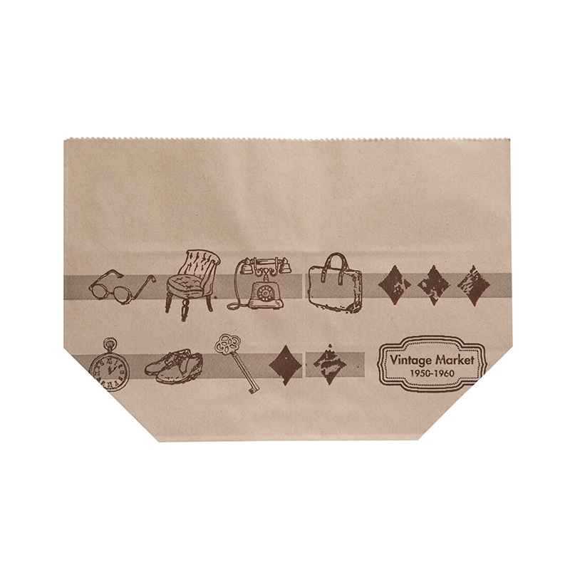 【業務用】【パン包材】大阪ポリエチレン販売　Vintage Market 亀甲袋 No.421(茶)　2037　215(マチ90)×145　1000枚入り