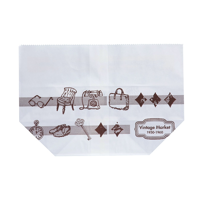 【業務用】【パン包材】大阪ポリエチレン販売　Vintage Market 亀甲袋 No.422(白)　2038　215(マチ90)×145　1000枚入り