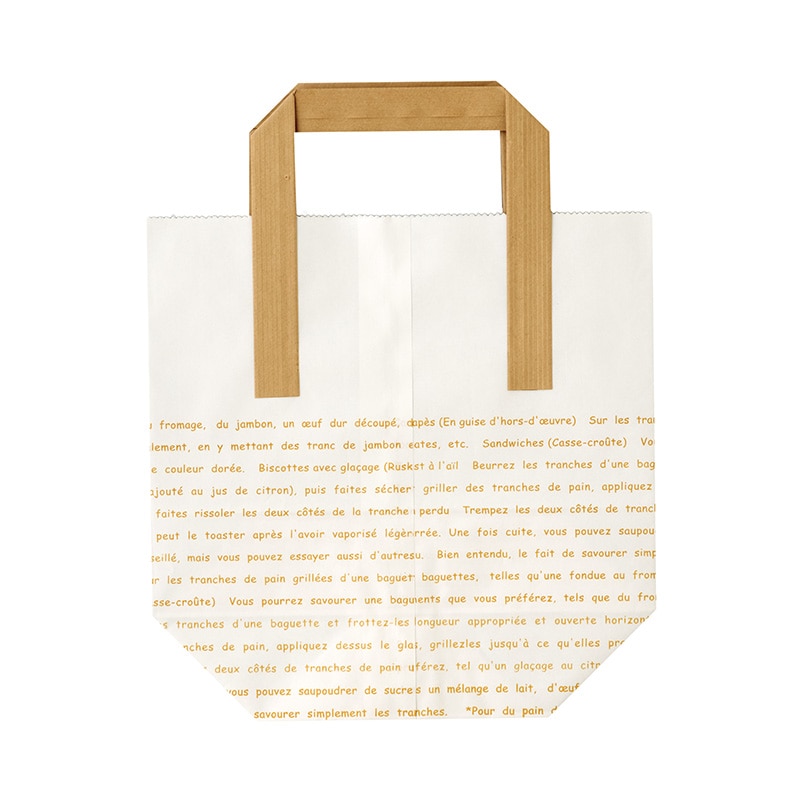 【業務用】【パン包材】大阪ポリエチレン販売　HANDLE BAG(レシピ柄) No.427 S(レシピC)　2061　215(マチ90)×215　400枚入り