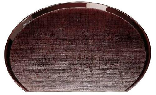 【ABS樹脂】布目半月盆<片面>　溜　尺1　商品番号:2-104-15【代引き不可】