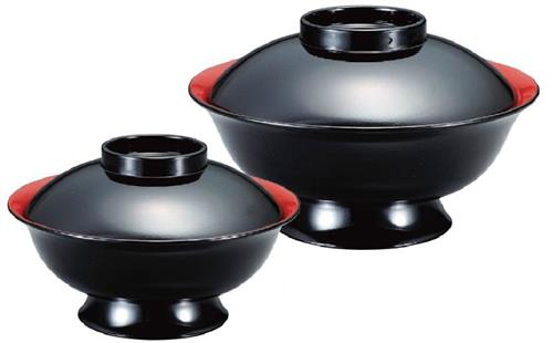 【ABS樹脂】5.5寸聖龍椀　黒内朱　親・蓋　【左】商品番号:2-285-3【代引き不可】