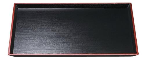 【ABS樹脂】清流長手木目盆　黒天朱　尺3　商品番号:2-62-13【代引き不可】