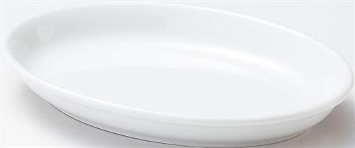 【白磁】21cmだ円深皿　アルミナ磁器　磁器　食器　41480001　W210*D151*H31(mm)【代引き不可】