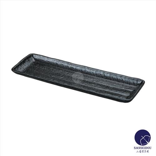 アルミナ磁器　長角ケズリ33cm　黒耀　磁器　食器　86611071　W335*D105(mm)【代引き不可】