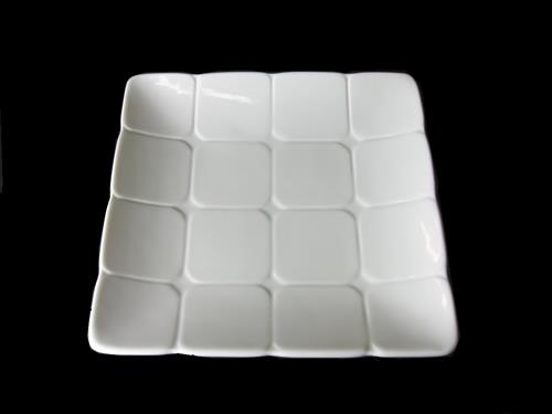 21cmライン付正角皿　お皿　食器　磁器　メイン　店舗　一品　210*210*30　29478