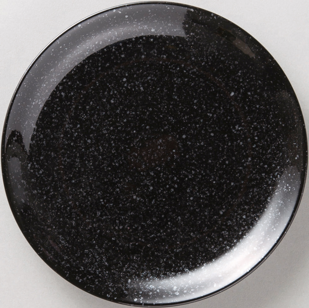 黒中華 メタ玉19cm皿黒御影