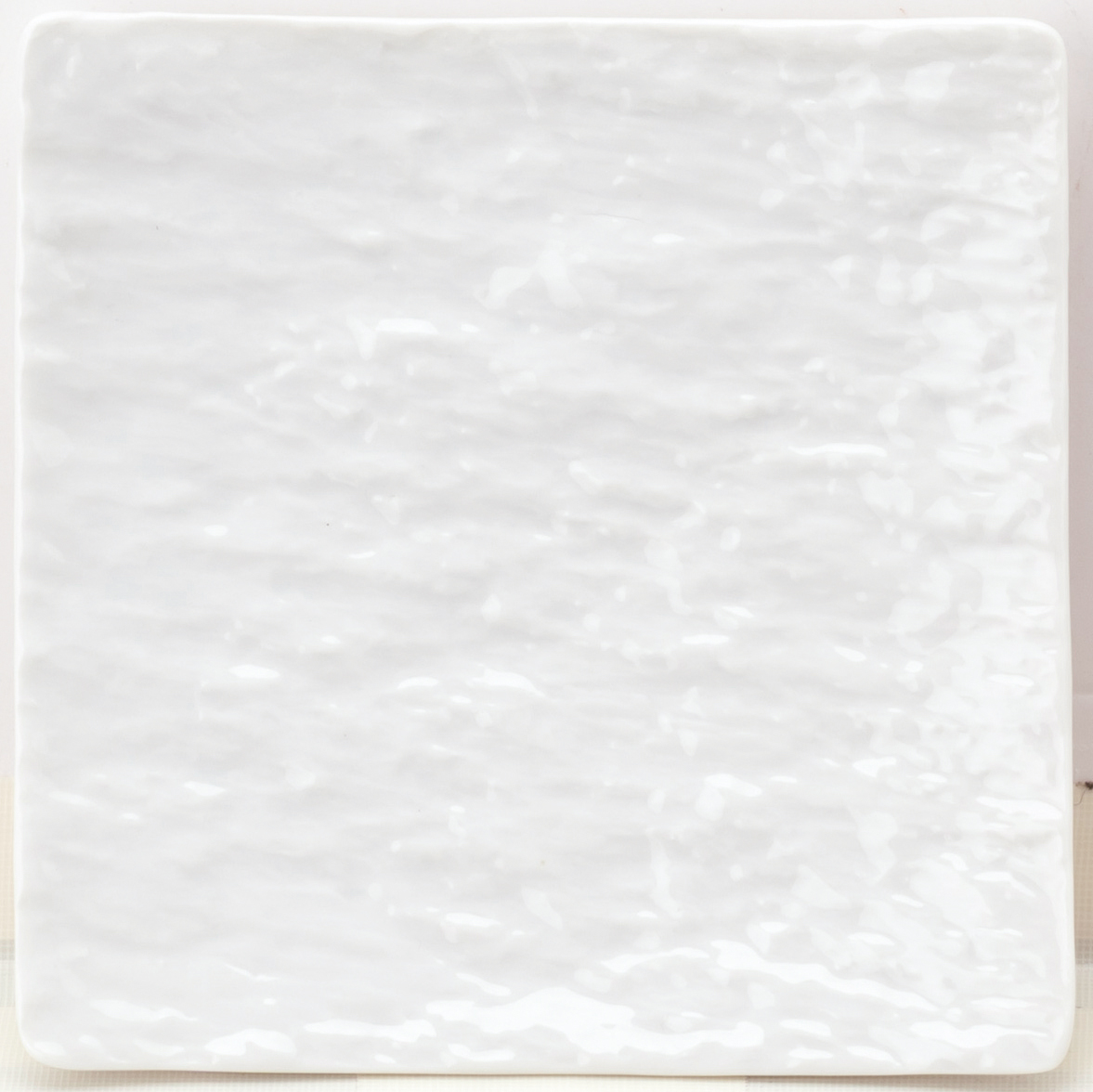 石目 白 26cm正角皿 25.7×25.7×2.9cm