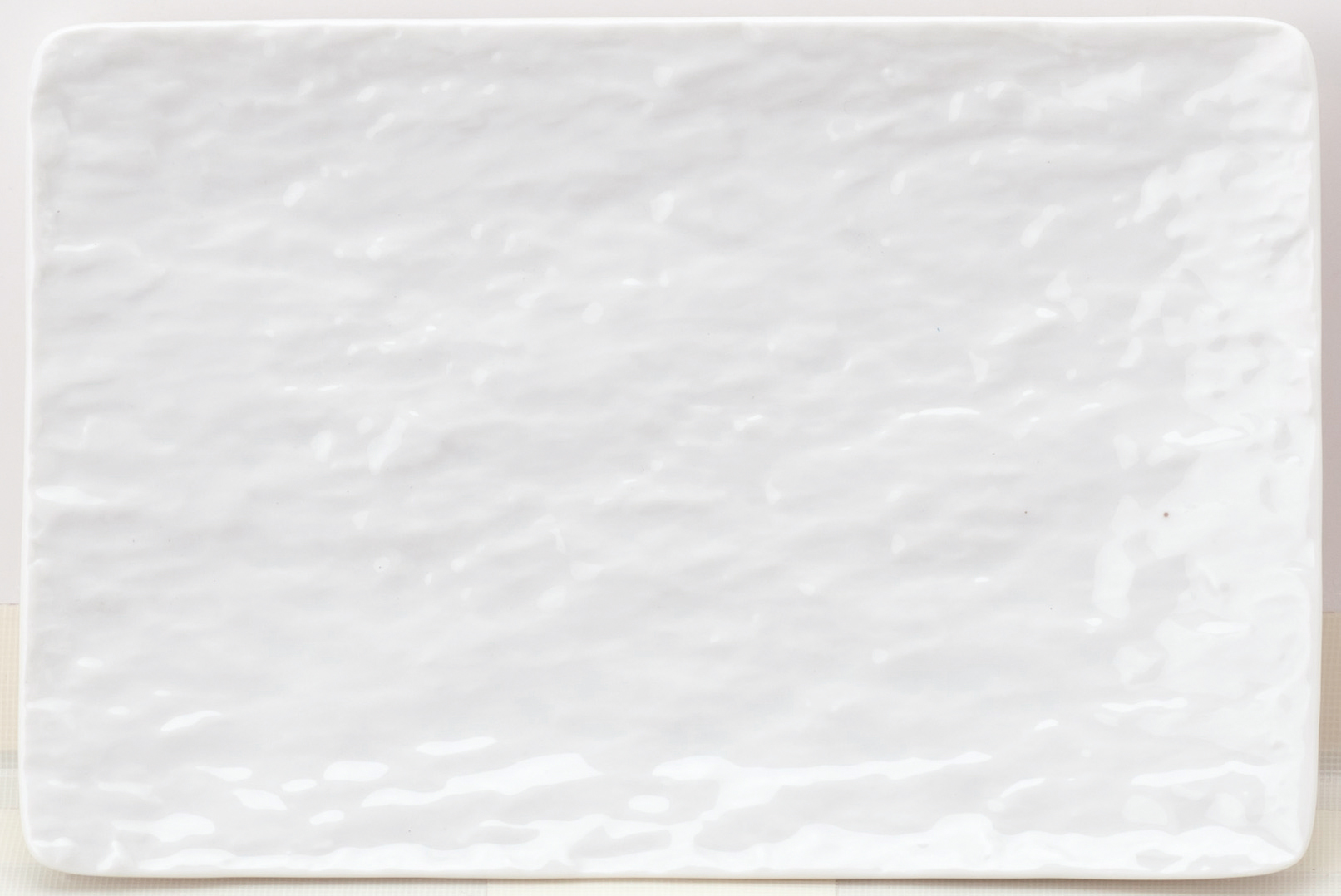 石目 白 18cm長角皿 18.4×12.2×1.8cm