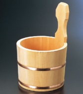 木製片手湯桶 さわら銅タガ 5-1280-4