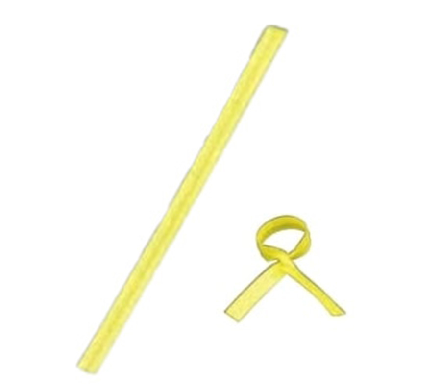 【業務用】【パン包材】大阪ポリエチレン販売　ビニタイ 黄　5174　4×80mm　1000枚/ケース×12ケース