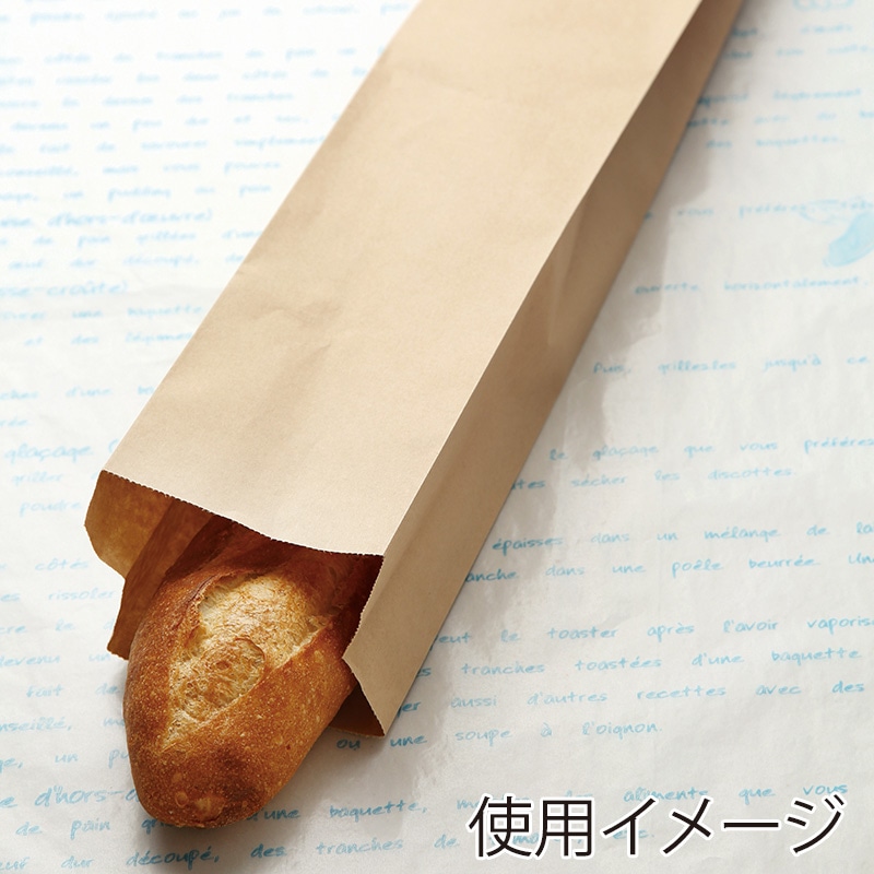 【業務用】【パン包材】大阪ポリエチレン販売　フランスパン紙袋 無地(茶) No.85(小)　5294　100(マチ70)×475+18　1000枚入り