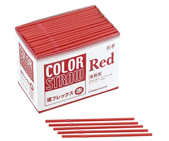 【業務用】【ケース販売】【使い捨て】尚美堂　フジナップ　フジ裸フレックスストロ一赤　529810　φ6×210mm　9000本(500本×18箱)/ケース×1ケース　衛生的 食品衛生法適合品