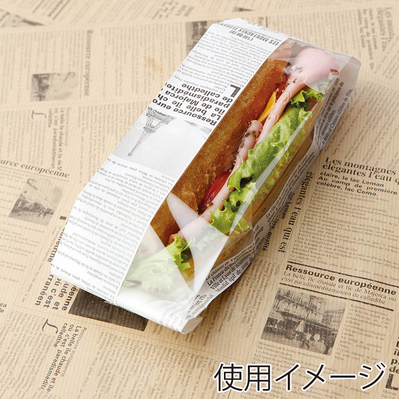 【業務用】【パン包材】大阪ポリエチレン販売　No.62-4 カスクートフィッセル窓ワイド　5801　80(マチ45)×275+18　1000枚入り