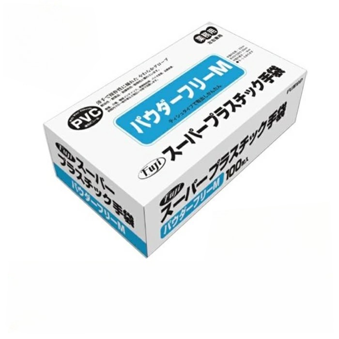 業務用　ケース販売　尚美堂　フジナップ　フジスーバープラスチックグロープ粉なしM半透明　635130　3000枚(100枚×30箱)/ケース×3ケース
