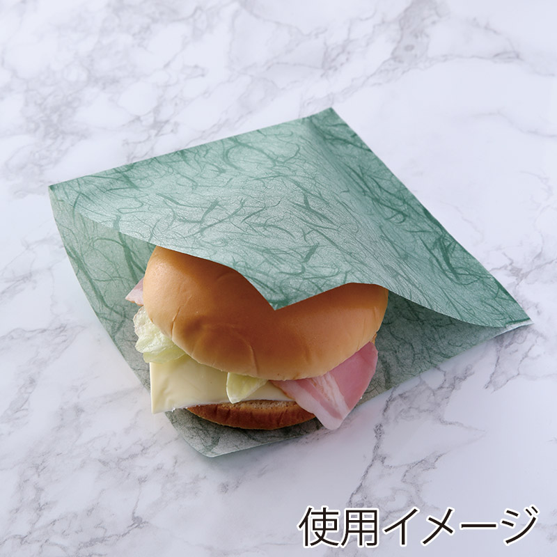 【業務用】【パン包材】大阪ポリエチレン販売　麦包ラミバーガー袋(グリーン) No.142G(グリーン)　6560　150角　2000枚入り