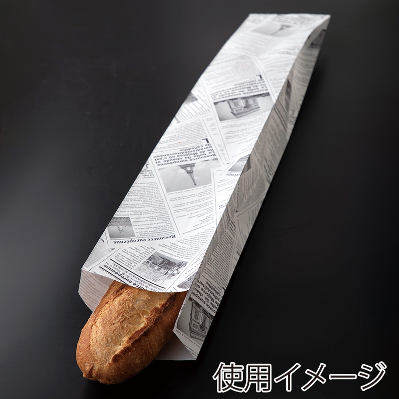 【業務用】【パン包材】大阪ポリエチレン販売　フランスパン紙袋 ヨーロピアン柄(白) No.171(中)　6580　100(マチ70)×545+18　1000枚入り