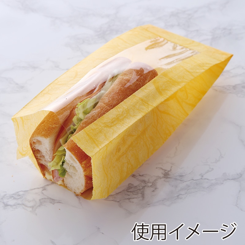 【業務用】【パン包材】大阪ポリエチレン販売　No.142 ラミフェネット麦包　6601　100(マチ60)×225+18　1000枚入り