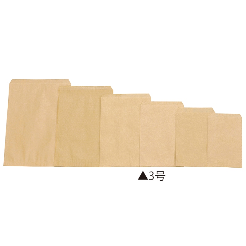 【業務用】【パン包材】大阪ポリエチレン販売　無地規格紙袋(茶) 3号　6630　155×215+15　4000枚入り