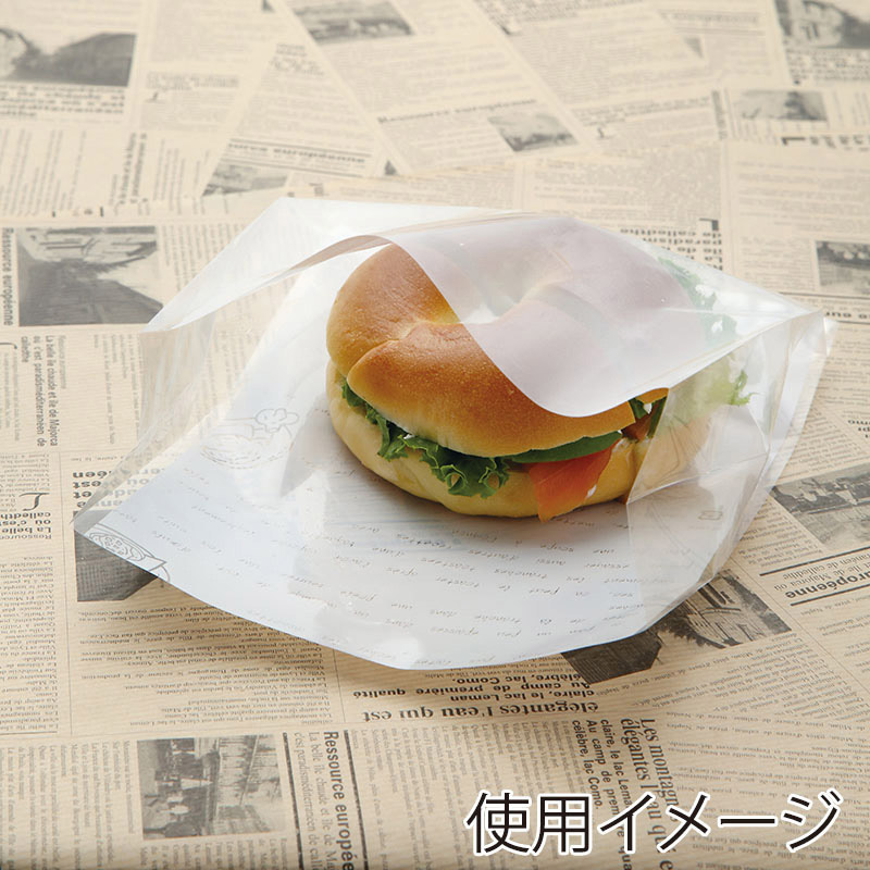 【業務用】【パン包材】大阪ポリエチレン販売　レシピ柄サンド袋　6887　IP0.04×220(正面160巾)×200GZ　1000枚入り