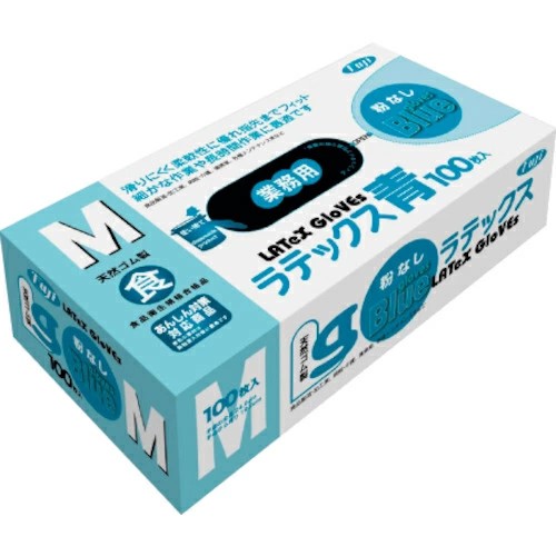 業務用　ケース販売　尚美堂　フジナップ　フジラテックスグローブ粉無 ブルーM　689900　2000枚(100枚×20箱)/ケース×3ケース