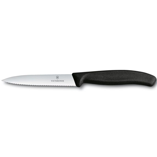 包丁・ナイフ VICTORINOX(ビクトリノックス) スイスクラシックシリーズ パーリングナイフ 波刃 10cm ブラック