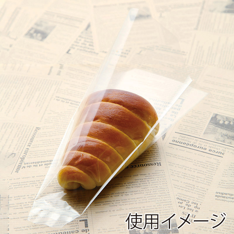 【業務用】【パン包材】大阪ポリエチレン販売　コルネ用三角袋　7138　OP0.025×幅上辺40/底辺145×丈185+20　1000枚入り　透明