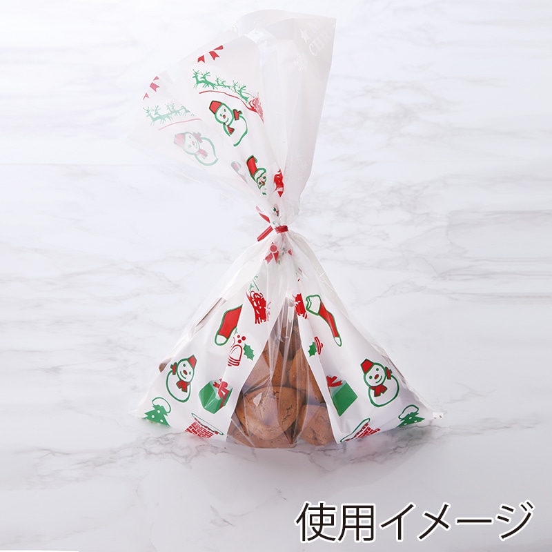 【業務用】【パン包材】大阪ポリエチレン販売　クリスマス小袋　7218　IP0.035×200×320　100枚/ケース×12ケース