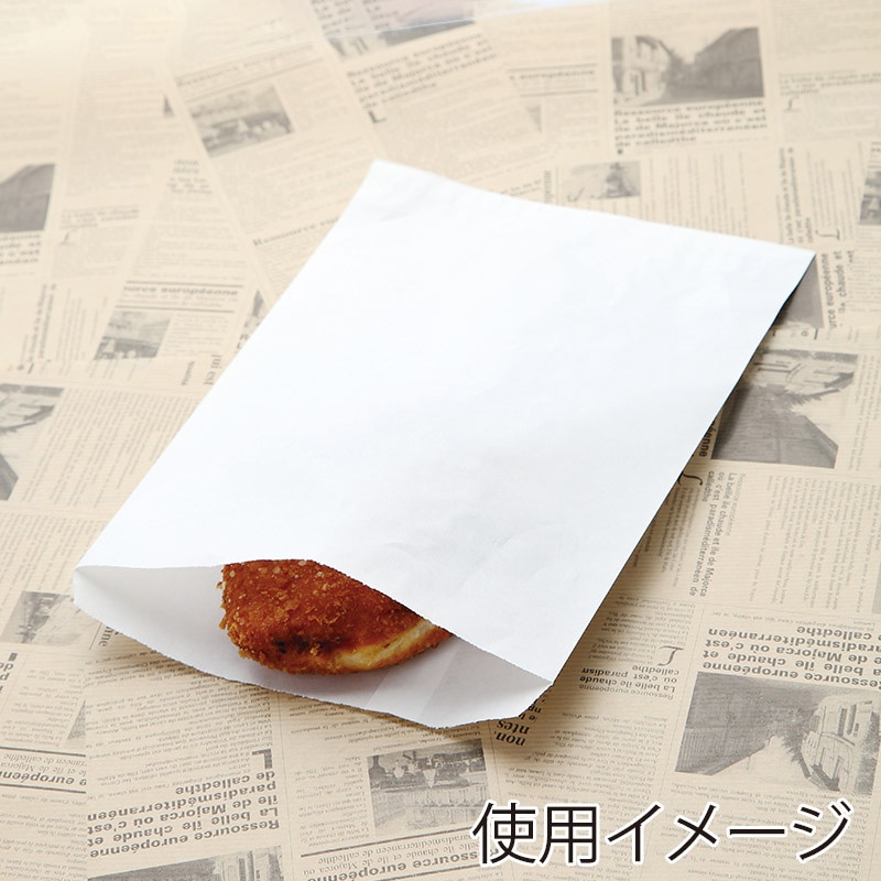 【業務用】【パン包材】大阪ポリエチレン販売　無地耐油平袋 No.212(2号)　7242　190×245+15　2000枚入り　無地　耐油紙