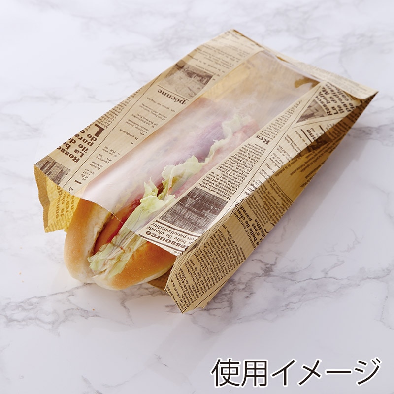 【業務用】【パン包材】大阪ポリエチレン販売　No.230 ヨーロピアン茶筋フェネットミニ　7270　100(マチ60)×205+18　1000枚入り