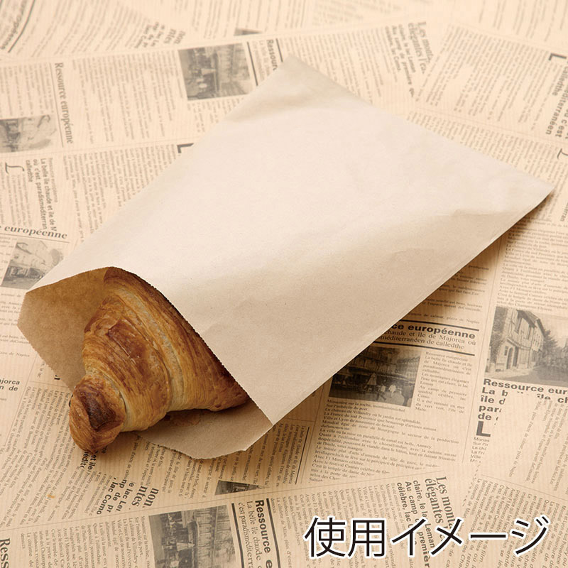 【業務用】【パン包材】大阪ポリエチレン販売　無地未晒耐油平袋(茶) No.216(2号)　7320　180×245+15　2000枚入り　未晒　耐油紙