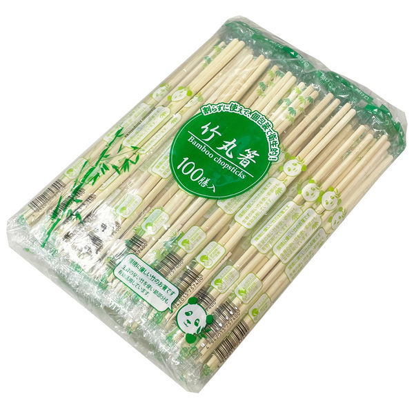 フジ　OP完封　竹丸箸　20cm　楊枝入　4000膳(100膳×40袋)/ケース×5ケース【業務用 竹箸】【使い捨てお箸】個包装　JANコード有