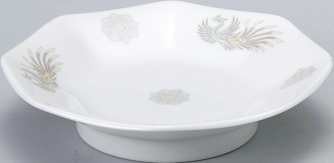 北京 イングレーズ 八角高台19cm皿 18.8×4.3cm