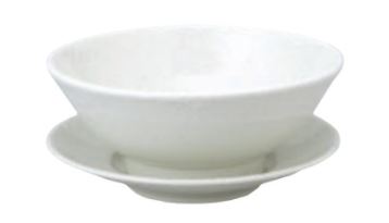 業務用 21cm  反高台21cm丼　粉引[205×84・1250cc]受台別売