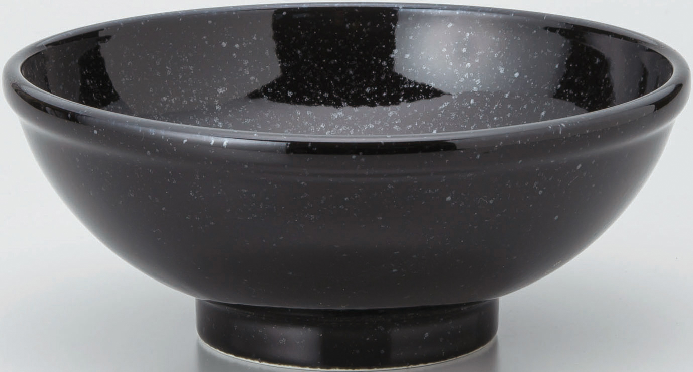 黒中華　玉渕20cm丼 黒御影