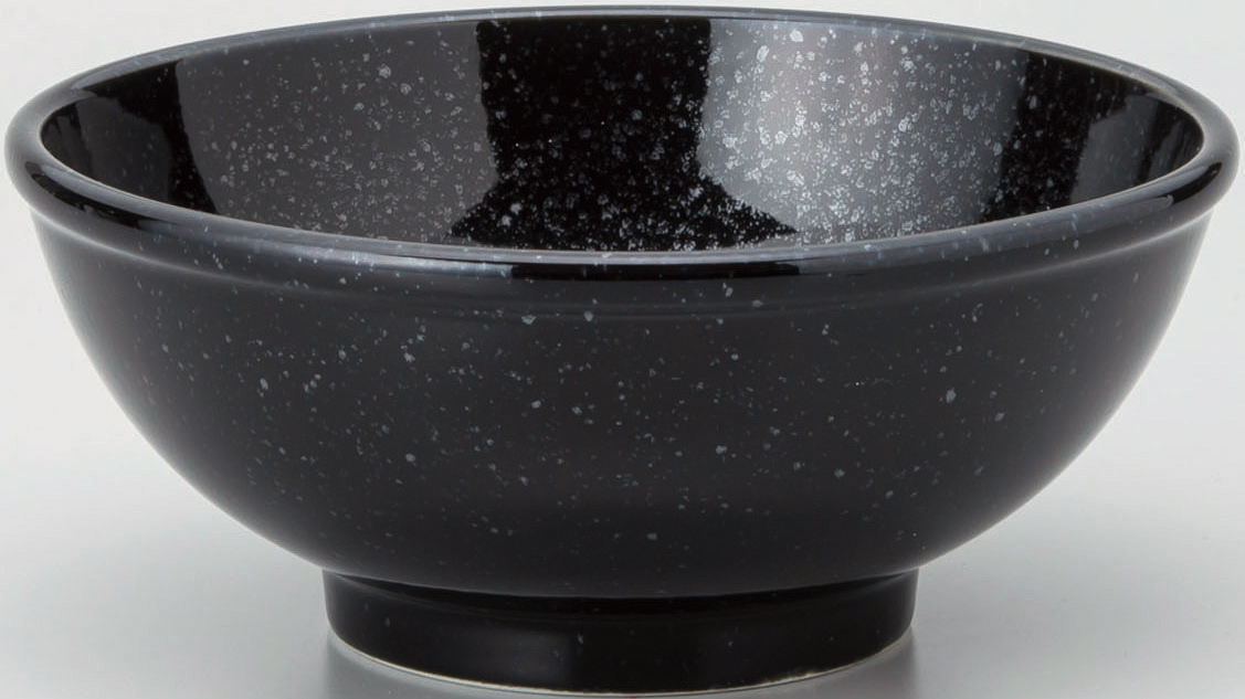 黒中華　玉渕16cm丼 黒御影