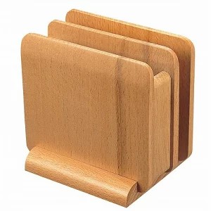 10個 木製 ナプキン&メニュースタンド ナチュラル
