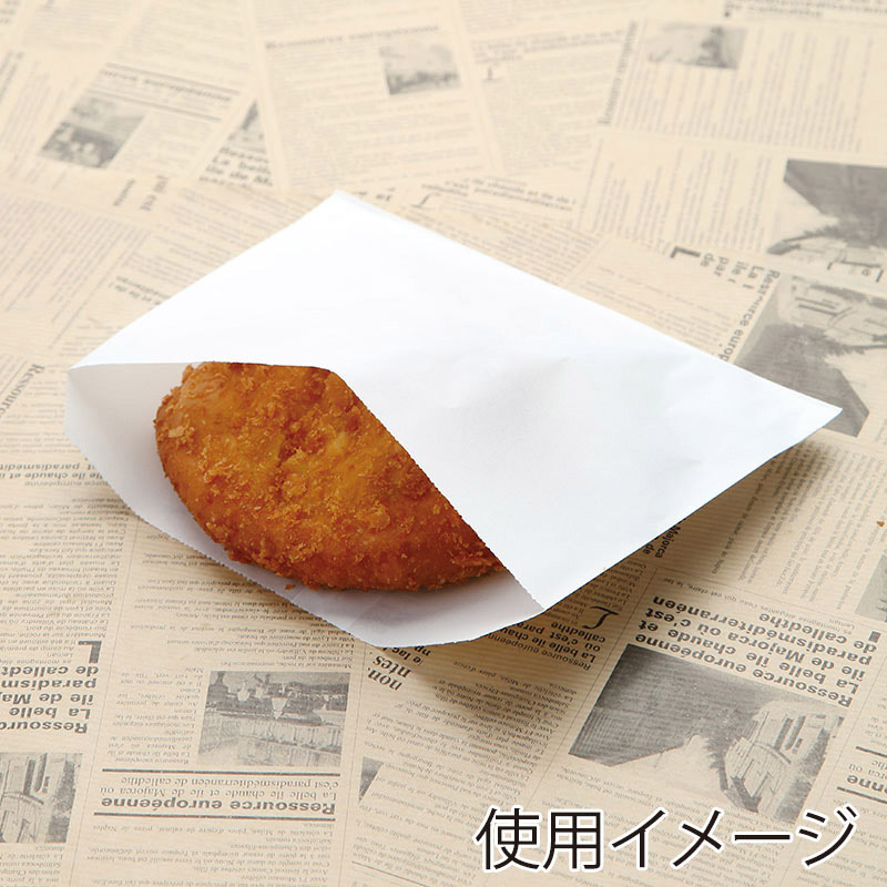 【業務用】【パン包材】大阪ポリエチレン販売　No.69耐油紙レジ用(小)　7872　190×130+13　1000枚入り　耐油紙